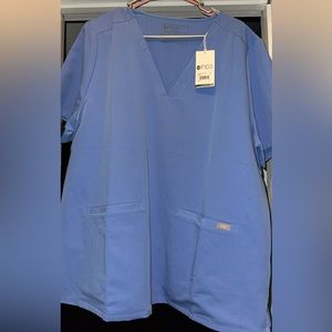 Figs Ceil Blue Scrub Top